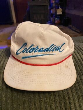 Coloradical White Baseball Cap with Blue Script